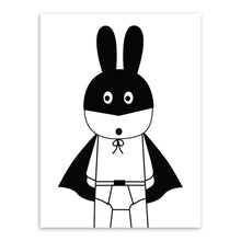 Load image into Gallery viewer, Minimalist Nordic Black White Kawaii Animals A4 Art Prints Poster Nursery Wall Picture Canvas Painting Kids Room Decor No Frame
