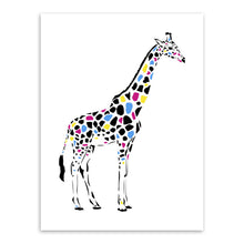 Load image into Gallery viewer, Modern Minimalist Colorful Giraffe Black White Animal Canvas A4 Art Print Poster Wall Picture Kids Room Decor Painting No Frame
