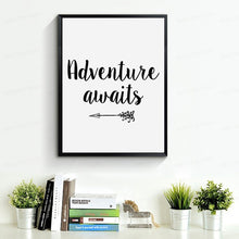 Load image into Gallery viewer, Adventure Awaits Printable Art, Arrow Print, Motivational Quote Canvas Art Poster By Numbers Wall Pictures Home Decor No Frame
