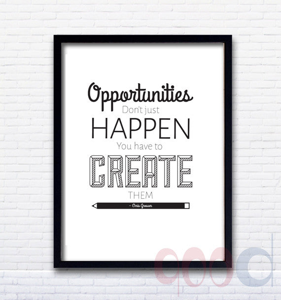 Opportunity Inspiration Quote Canvas Art Print Poster, Wall Pictures for Home Decoration, Frame not include FA236-4