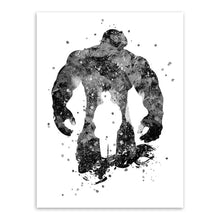 Load image into Gallery viewer, Original Watercolor Black White Superhero Avenger Batman Movie Art Print Poster Wall Picture Canvas Painting Kids Room Home Deco
