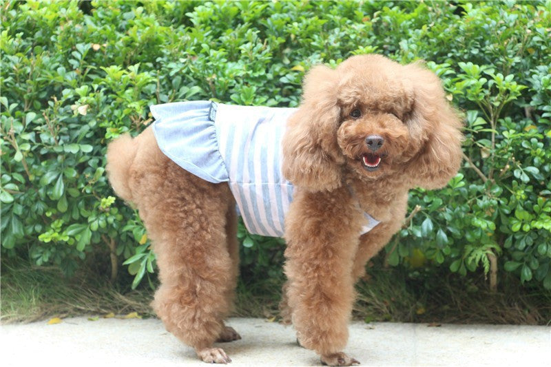 2015 New Cute Stripe Dog Dresses Quality Large Dog Dress