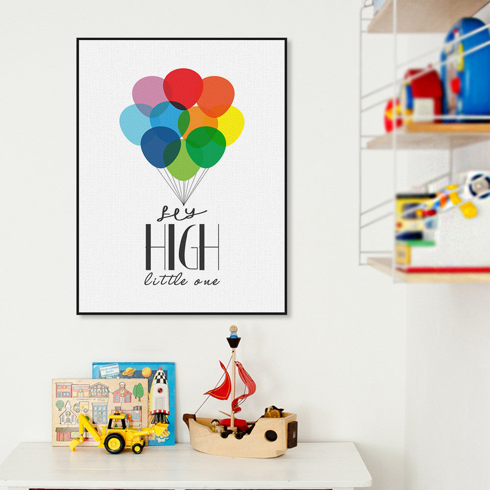 Nordic Colorful Ballons Minimalist Motivational Typography Quotes Poster Print Nursery Wall Art Kids Room Decor Canvas Painting