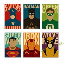 Load image into Gallery viewer, 6 Piece Superhero Canvas Painting Modern Home Wall Decor Canvas Art HD Print Wall Pictures For Child Bedroom Unframed

