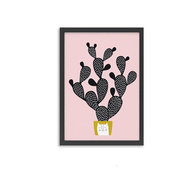 panda cute cactus wall poster wall art Canvas wall painting Canvas Art Print Wall Pictures Home Decoration Frame not include v86