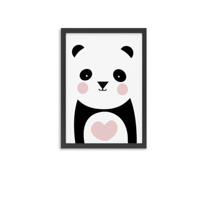 panda cute cactus wall poster wall art Canvas wall painting Canvas Art Print Wall Pictures Home Decoration Frame not include v86