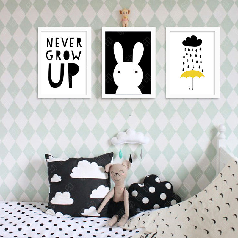 never grow up sticker Posters decorative wall painting Canvas Art Print Wall Pictures Home Decoration Frame not include v131