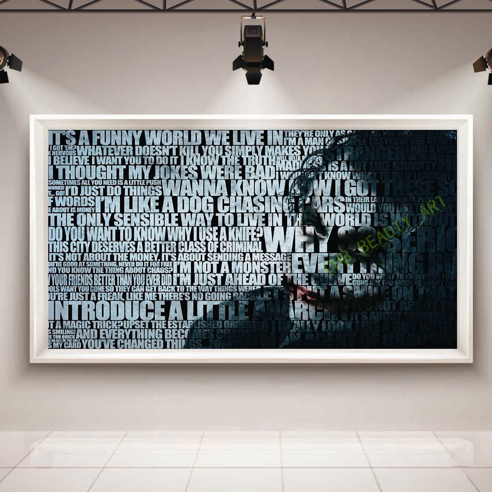 Large modern joker movie poster oil painting on canvas home decoration wall picture for living room canvas art Unframed Unframed