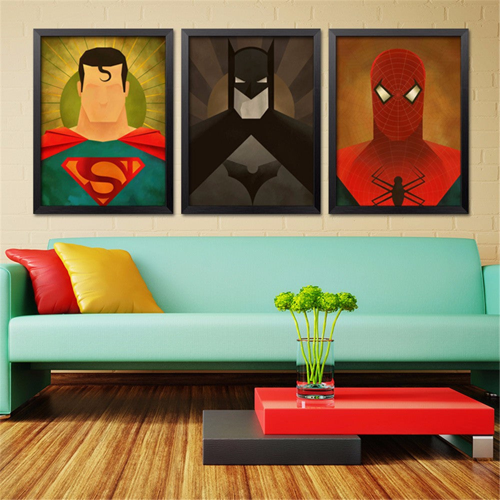 9 Huge Canvas Print Super Heroes Series Canvas Painting For Kids Room Wall Art Home Decoration Picture Unframed