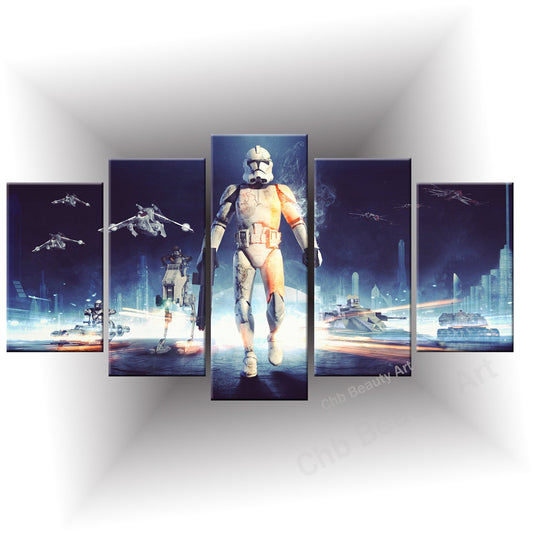 5 Piece Printed star wars canvas art modern painting room decoration print poster wall pictures for living room