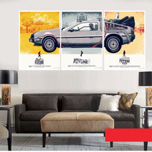 Load image into Gallery viewer, 3 Panel back to the future print canvas painting modern wall art canvas picture art painting for living room unframed
