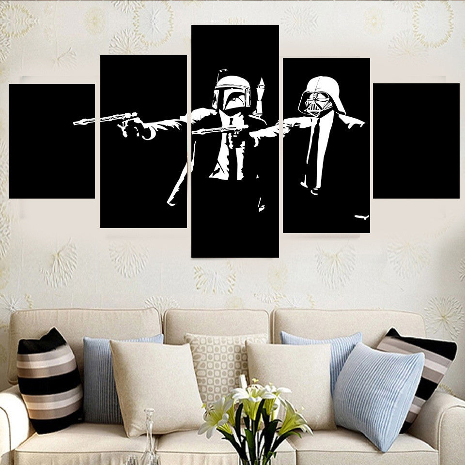 5 Pcs Abstract Canvas Painting Star Wars Canvas Modern Home Room Wall Pictures For Living Room Art HD Print Poster Unframed
