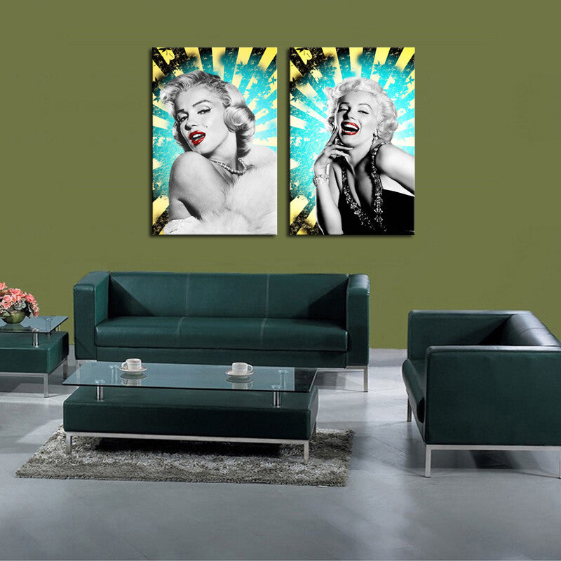 2 sets Marilyn Monroe Modern Home Wall Decor Canvas Picture Art HD Print Painting On Canvas Artworks