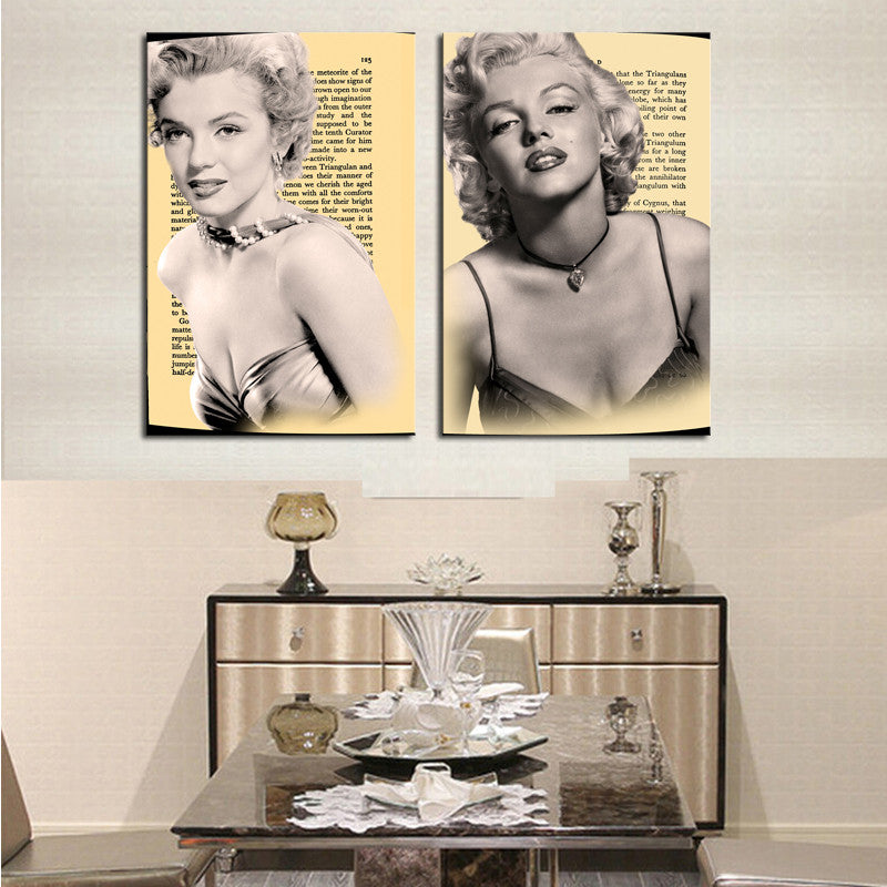 2 sets Marilyn Monroe Modern Home Wall Decor Canvas Picture Art HD Print Painting On Canvas Artworks