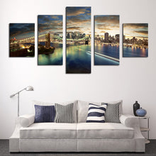 Load image into Gallery viewer, The Beauty Of The City Night Scene, 5 Panels Large HD Top-rated Canvas Print Painting for Living Room, Wall Art Picture Gift
