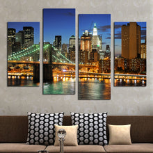 Load image into Gallery viewer, 4 Panels(No Frame) City Bridge Painting Canvas Wall Art Picture Home Decoration Living Room Canvas Printing,canvas painting
