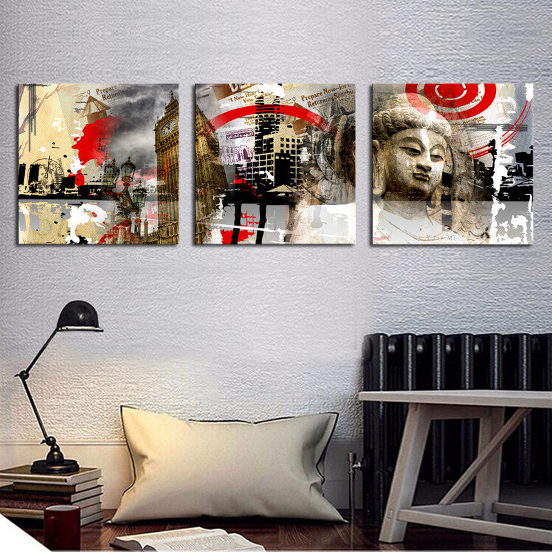 3 Pieces Buddha Modern Home Wall Decor Canvas Art Picture Print Painting On Canvas Artworks