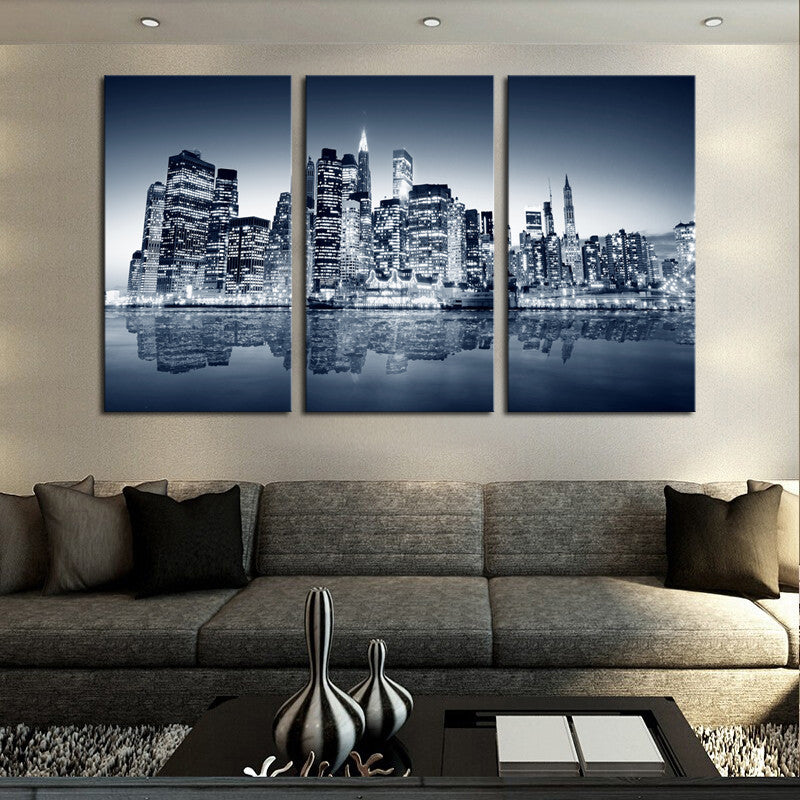 3 Panels Coastal cities print painting Canvas Wall Art Picture Home Decoration Living Room canvas picture wall painting