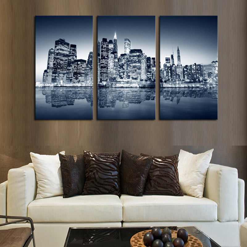 3 Panels Coastal cities print painting Canvas Wall Art Picture Home Decoration Living Room canvas picture wall painting