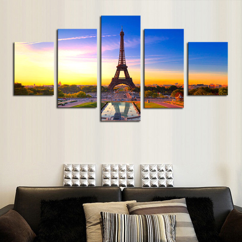 5 Piece(No Frame)  Modern HD Famous Tower Home Wall Decor Canvas Picture Art Print Painting On Canvas Artworks For Home Decor