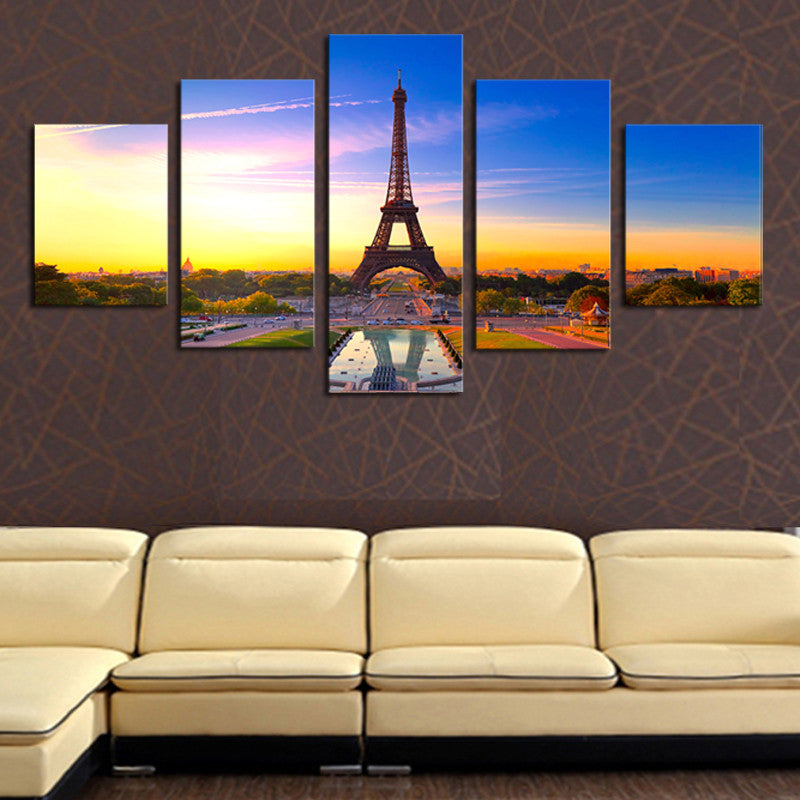 5 Piece(No Frame)  Modern HD Famous Tower Home Wall Decor Canvas Picture Art Print Painting On Canvas Artworks For Home Decor