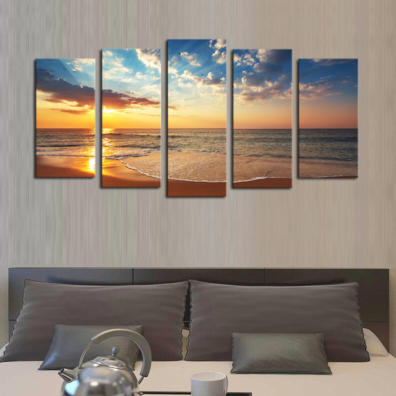 5 panels(No Frame) Seaview Modern Home Wall Decor Painting Canvas Art HD Print Painting Canvas Picture For Home Decor