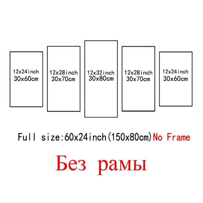 5 panels(No Frame) Seaview Modern Home Wall Decor Painting Canvas Art HD Print Painting Canvas Picture For Home Decor