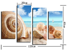 Load image into Gallery viewer, 4 Pcs (No Frame) Of Wall Art  Seaview Sea Shells Modern Fashion Picture Print On Canvas Painting, Oil Paintings ,Home Decoration
