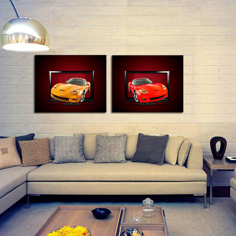 2 sets Modern Home  Cars Wall Decor Canvas Picture Art HD Print Painting On Canvas Artworks