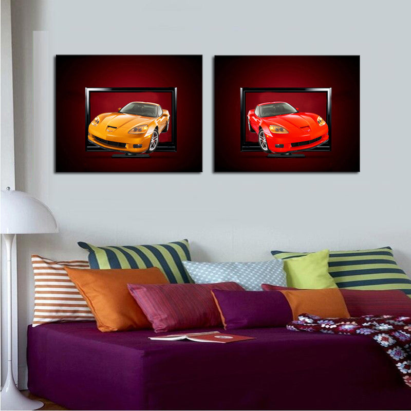 2 sets Modern Home  Cars Wall Decor Canvas Picture Art HD Print Painting On Canvas Artworks