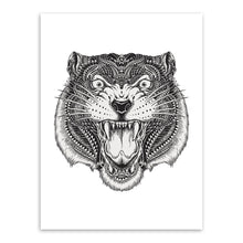 Load image into Gallery viewer, Modern Abstract Black White Animal Head Lion Tiger Art Print Poster Wall Picture Canvas Painting No Frame Home Living Room Decor
