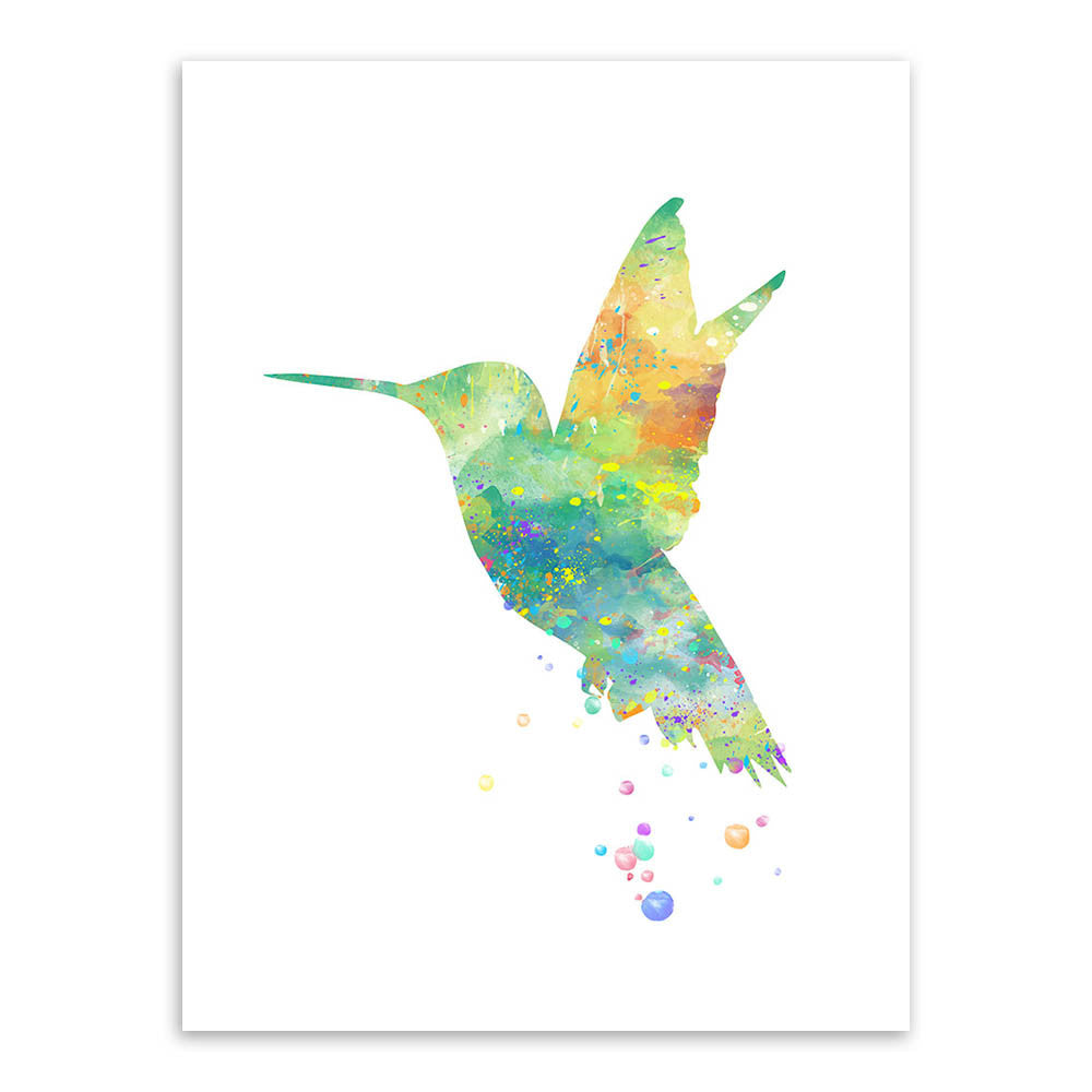 Original Watercolor Bird Animals Poster Prints Abstract Pictures Hipster Home Wall Art Decoration Canvas Painting No Frame Gifts