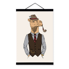 Load image into Gallery viewer, Camel Vintage Retro Gentleman Animal Portrait Hipster A4 Framed Canvas Painting Wall Art Prints Picture Poster Hanger Home Decor
