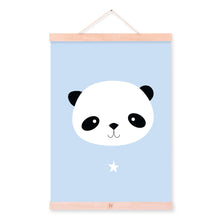 Load image into Gallery viewer, Kawaii Animal Small Panda Star Wooden Framed Canvas Painting Baby Kids Room Decor Nuresery Wall Art Print Pictures Poster Scroll
