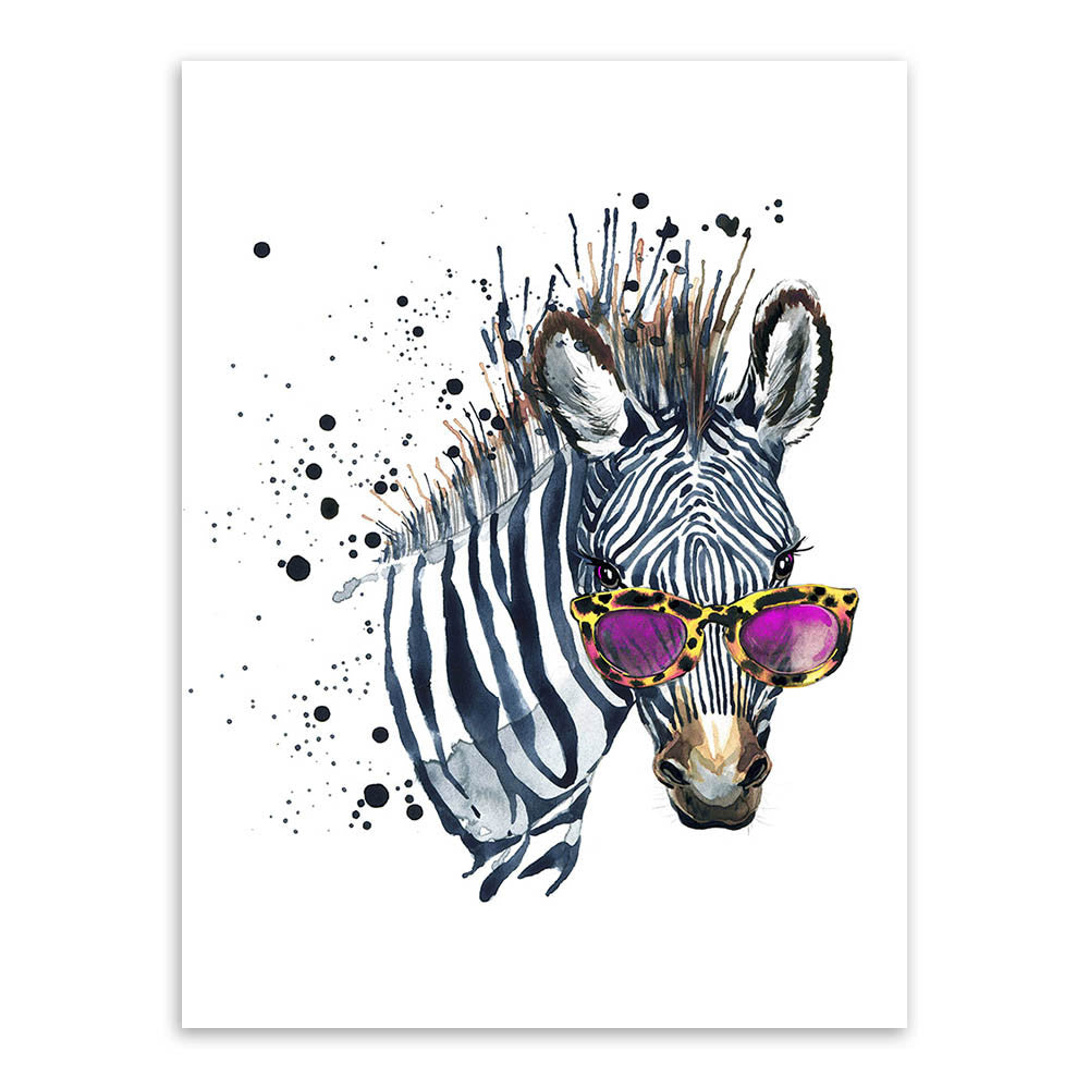 Watercolor Fashion Animals Head Zebra Lion A4 A3 Art Prints Poster Living Room Wall Pictures Canvas Painting Home Decor No Frame