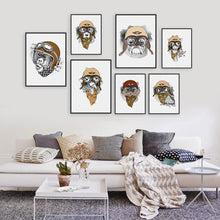 Load image into Gallery viewer, Vintage Retro Hippie Animal Head Giraffe Owl Helmet Art Print Poster Wall Pictures Canvas Painting No Framed Home Boy Room Decor
