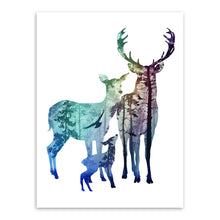 Load image into Gallery viewer, Modern Nordic Colorful Animals Silhouette Deer Elephant Canvas A4 Print Poster Wall Pictures Living Room Decor Painting No Frame
