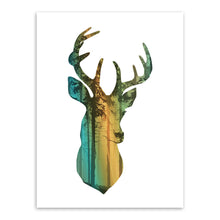 Load image into Gallery viewer, Modern Nordic Colorful Animals Silhouette Deer Elephant Canvas A4 Print Poster Wall Pictures Living Room Decor Painting No Frame
