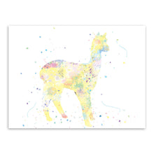 Load image into Gallery viewer, Original Watercolor Alpaca Horse Poster Print Cute Animal Picture Hipster Home Wall Art Decoration Canvas Painting No Frame Gift

