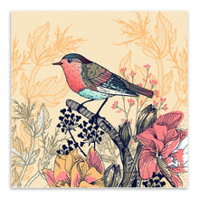Load image into Gallery viewer, Vintage Retro Colorful Birds Animals Cottage Flower Canvas Large Art Print Poster Rurural Wall Picture Living Room Home Decor
