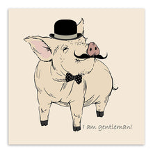 Load image into Gallery viewer, Fashion Animal Gentleman Beauty Pink Pig Canvas Big Art Print Poster Wall Picture Kids Room Wedding Decoration Painting No Frame
