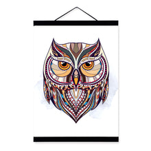Load image into Gallery viewer, Modern Ancient African National Totem Animals Owl Head A4 Framed Canvas Painting Wall Art Prints Picture Poster Home Decoration
