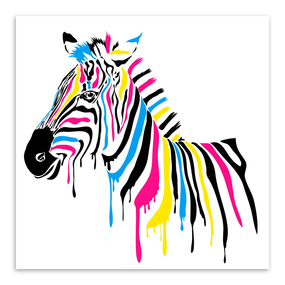 Modern Minimalist Animals Colorful Zebra Canvas Large Art Print Poster Abstract Wall Picture Living Room Decor Painting No Frame