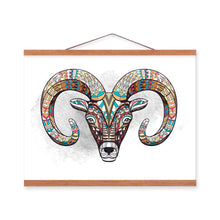 Load image into Gallery viewer, Modern Ancient African National Totem Animals Goat Head A4 Framed Canvas Painting Wall Art Prints Picture Poster Home Decoration
