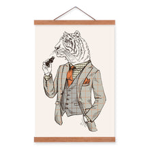 Load image into Gallery viewer, Fashion Tiger Modern Strong Gentleman Animals Portrait A4 Framed Canvas Painting Wall Art Print Picture Poster Office Home Decor
