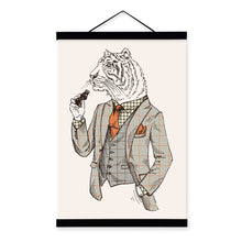 Load image into Gallery viewer, Fashion Tiger Modern Strong Gentleman Animals Portrait A4 Framed Canvas Painting Wall Art Print Picture Poster Office Home Decor
