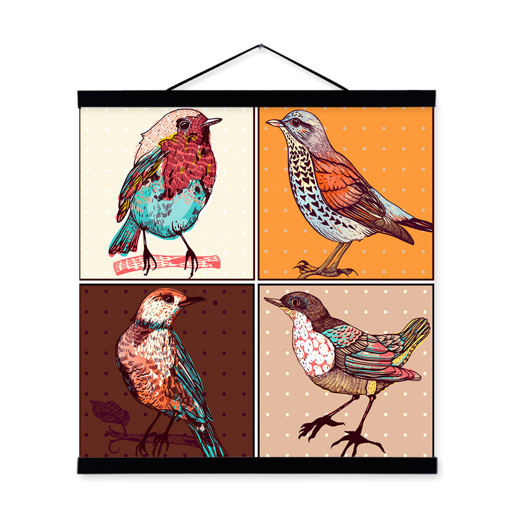 Modern Vintage Retro Colorful Birds Animals Art Prints Poster Living Room Wall Picture Canvas Painting Home Decoration No Frame