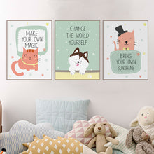 Load image into Gallery viewer, Modern Cartoon Kawaii Animal Lion Pet Quotes Canvas Art Print Poster Nursery Wall Picture Kids Baby Room Decor Painting No Frame
