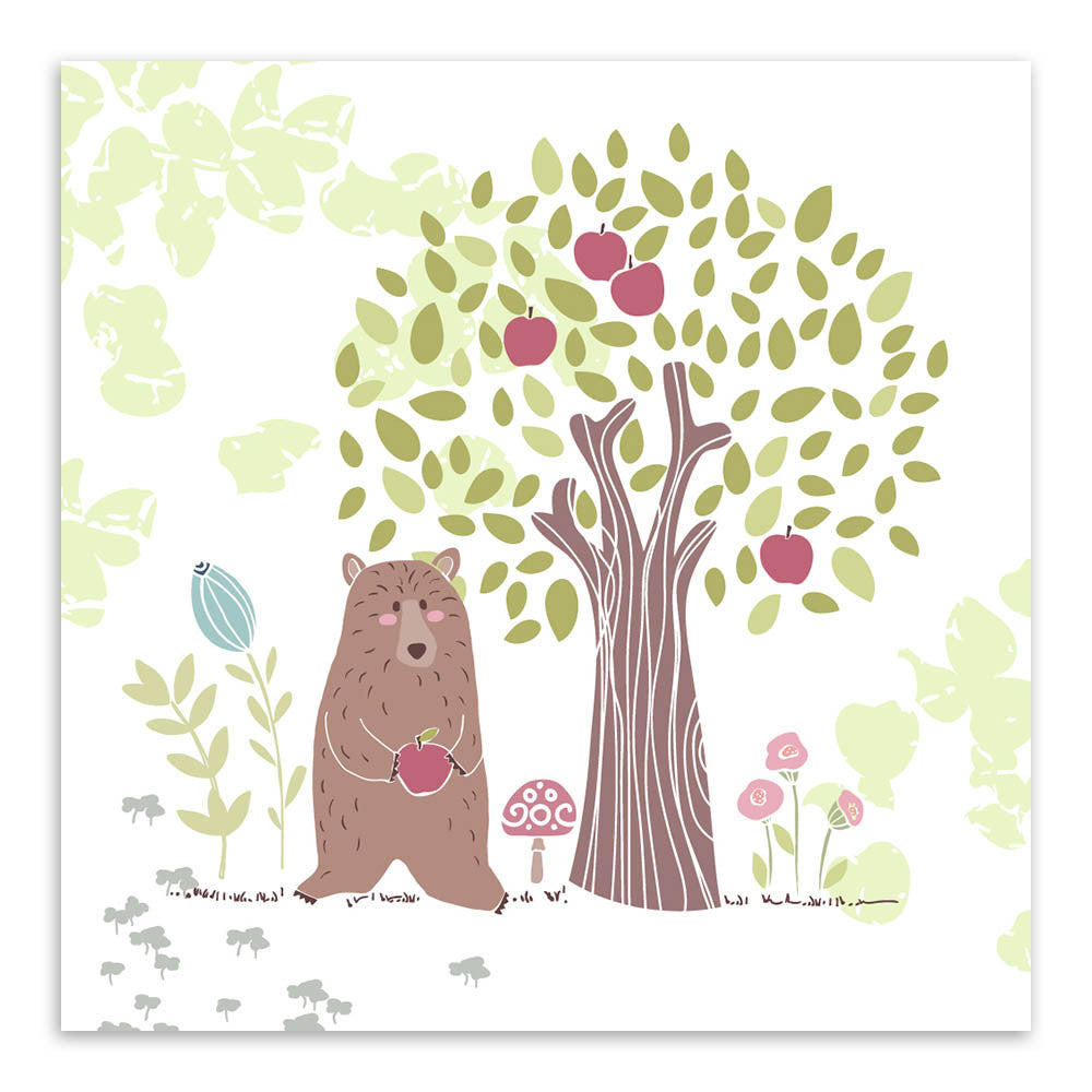 Modern Kawaii Animal Forest Animal Bear Lion Canvas A4 Art Prints Poster Living Room  Wall Picture Home Decor Painting No Frame