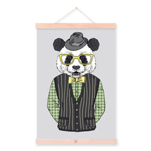 Load image into Gallery viewer, Panda Modern Fashion Gentleman Animal Portrait Wood Framed Canvas Painting Wall Art Print Picture Poster Scroll Office Home Deco

